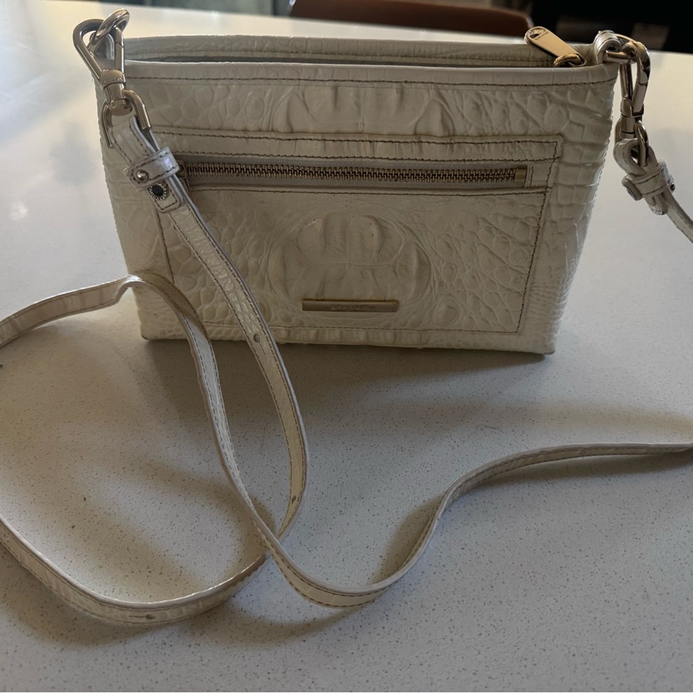 Elegant white iridescent, Brahman Crossbody Bag